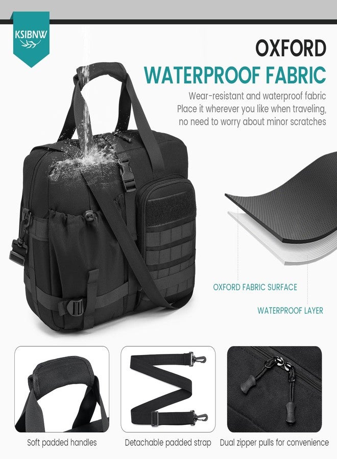 KSIBNW Personal Item Bag 40x30x15cm, Travel Duffle Bag 16x12x6 inch, Tote Carry on Luggage Under Seat for Airplanes Overnight Tactical Messenger Bags 15.6 inch Laptop Bags for Women and Men, Black - Image 3